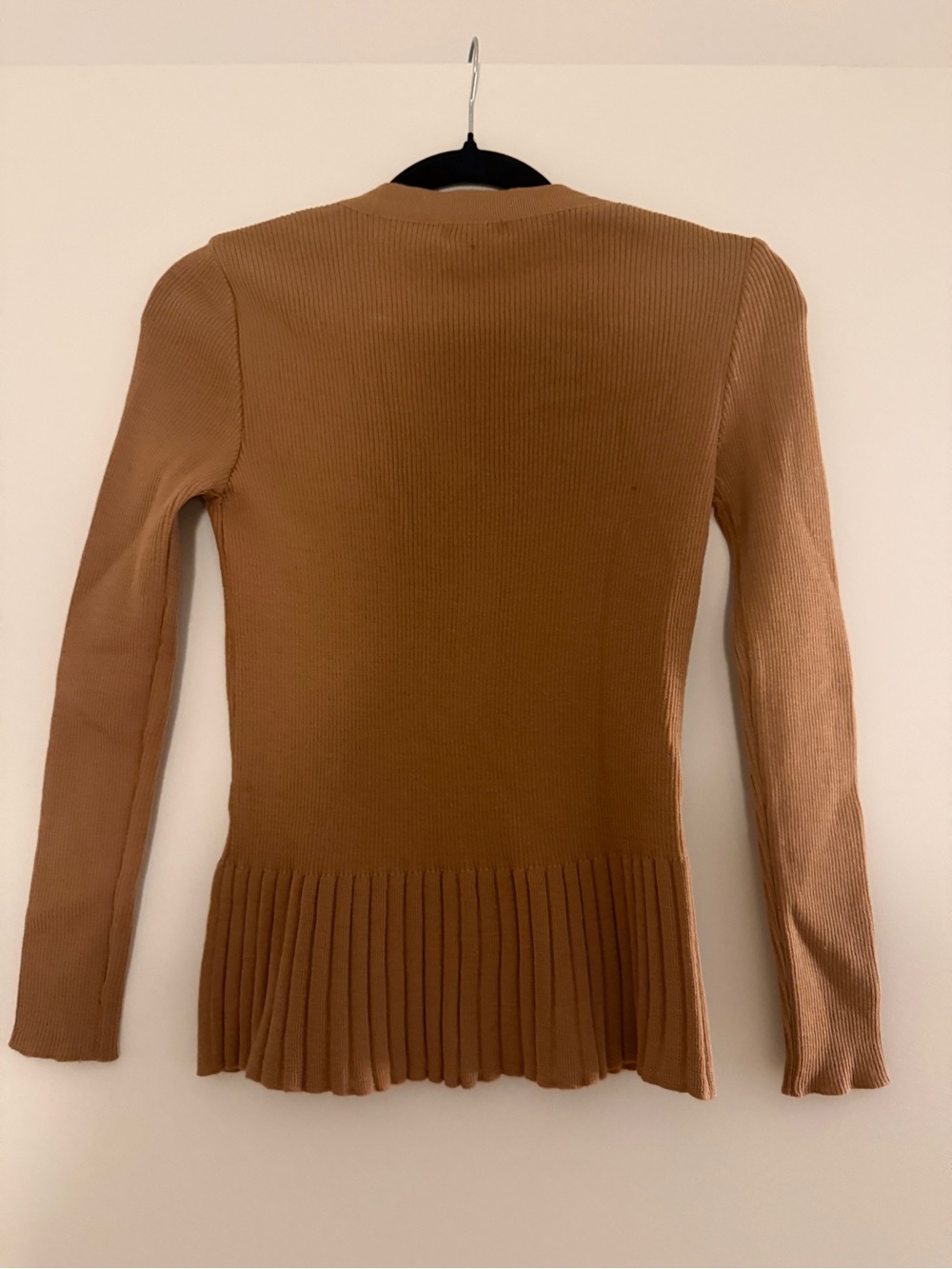 YSL Women's Ribbed Button-Up Cardigan Sweater - Camel - Picture 3 of 3